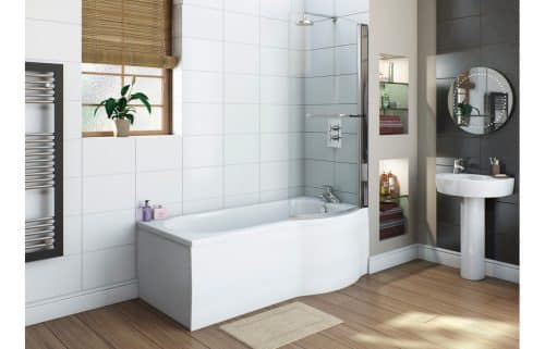 Flat 1700mm Shower Bath Front Panel - White Gloss