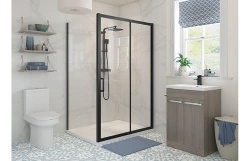 Classix Framed Black 1000mm Sliding Door - Image 2