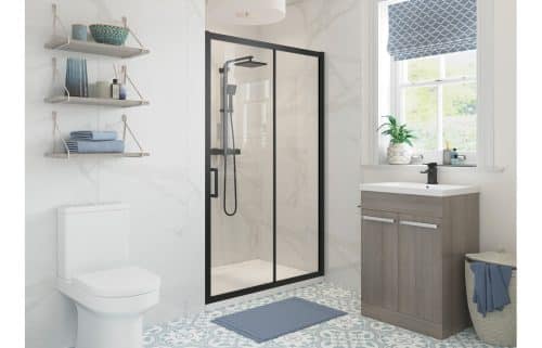 Classix Framed Black 1000mm Sliding Door