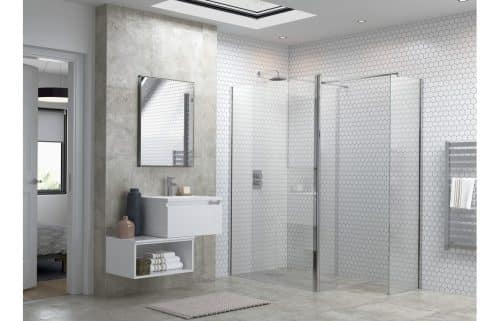 Flex Optional Wetroom Side Panel  Support Bar & T Connector - 800mm - Image 2
