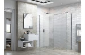 Flex Optional Wetroom Side Panel  Support Bar & T Connector - 500mm