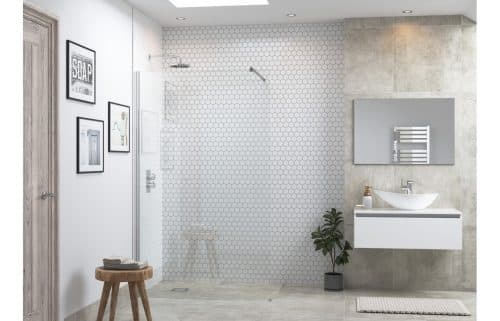 Flex Wetroom Panel & Support Bar - 800mm