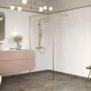Iconix Brushed Brass Profile Wetroom Panel - 800mm