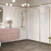 Iconix Brushed Brass Profile Wetroom Panel - 800mm - Image 2