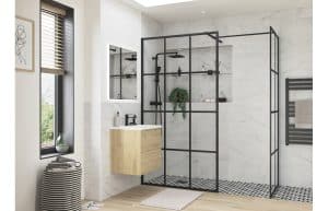 Iconix Black Framed Wetroom Side Panel - 760mm
