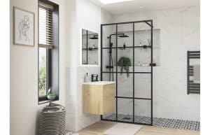 Iconix Black Framed Wetroom Panel - 1000mm