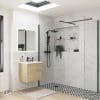 Iconix Black Profile Wetroom Panel - 1200mm - Image 2
