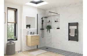 Iconix Black Profile Wetroom Panel - 1000mm