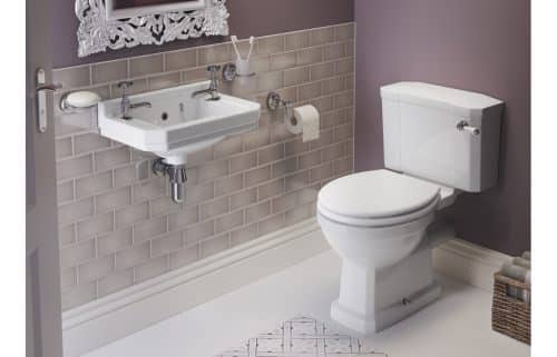 Sherbourne Low Level WC & Sea Green Wood Effect Seat - Image 3