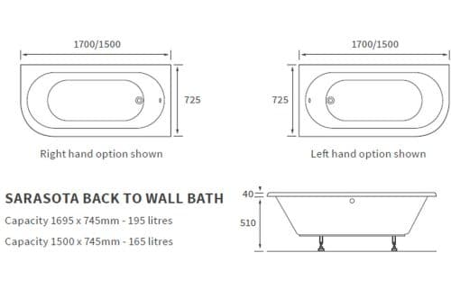 Sarasota J Shape 1700x725 0TH LH Bath & Legs - Image 2