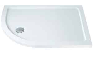 40mm Low Profile 1000x800mm Offset Quadrant Tray & Waste - Left Hand