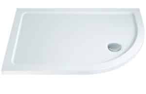 40mm Low Profile 1000x800mm Offset Quadrant Tray & Waste - Right Hand