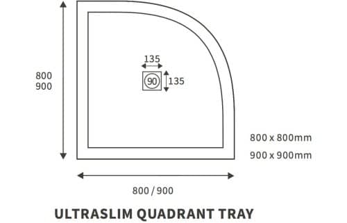 25mm Ultra-Slim 900mm x 900mm Quadrant Tray & Waste - Image 2