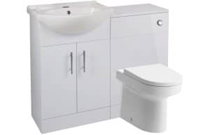 Vista 560mm Basin Unit & WC Unit Pack - White Gloss
