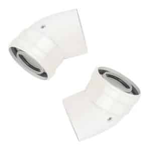 Baxi Multifit 135deg Bend (Pair) 60/100 including Fixing Screws