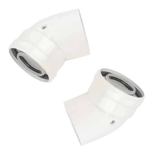 Baxi Multifit 135deg Bend (Pair) 60/100 including Fixing Screws