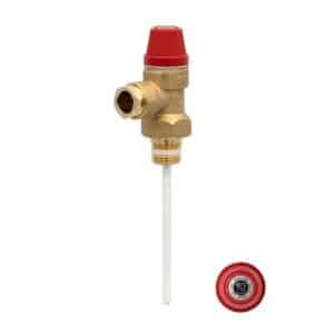 Caleffi 1/2" Series 309 Pressure & Temperature Relief Valve Set at 90°C 7 Bar