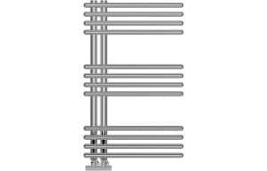 Rhondi 50mm Designer Round Ladder Radiator 500x800mm - Chrome