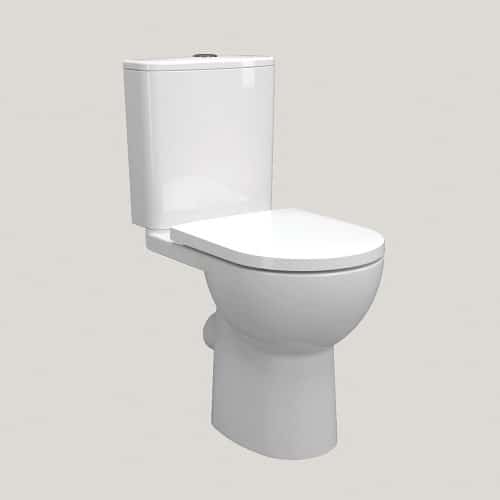 Ivan Rimless Short Projection Open Back Comfort Height Close Coupled Pan Pack – Including Cistern and Seat