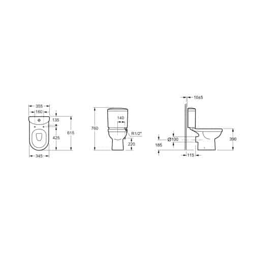 Ivo Open Backed Short Projection WC - Image 6